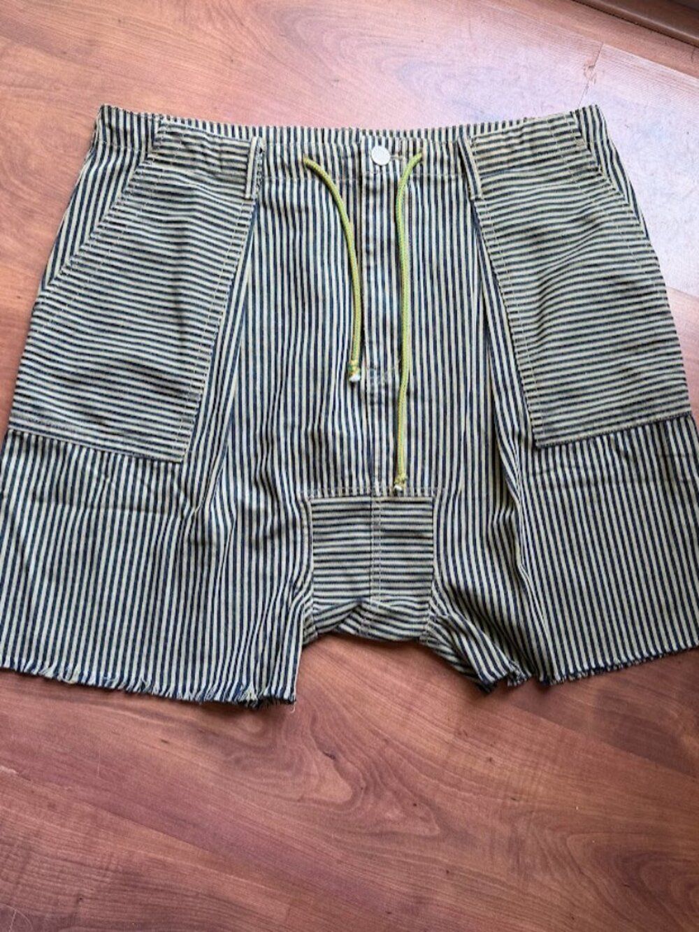 NWOT Jaded Gypsy Striped Utility Shorts Boho Festival Raw Hem